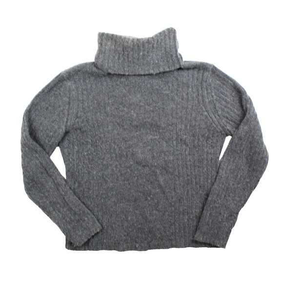 Vintage Angora Sweater Womens Small Sundance Turtleneck Gray Ribbed Soft Cozy - Picture 1 of 5